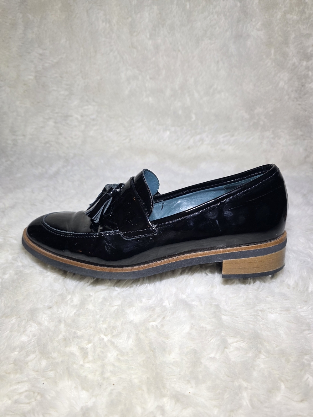 Karston France Black Patent Leather Tassel Loafers Womens 6.5 (EU 37) - Picture 6 of 8